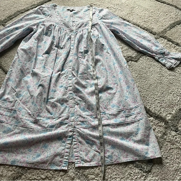 Eileen West pajama dress pj Cotton Floral Button front  Nightgown XS - Picture 7 of 11